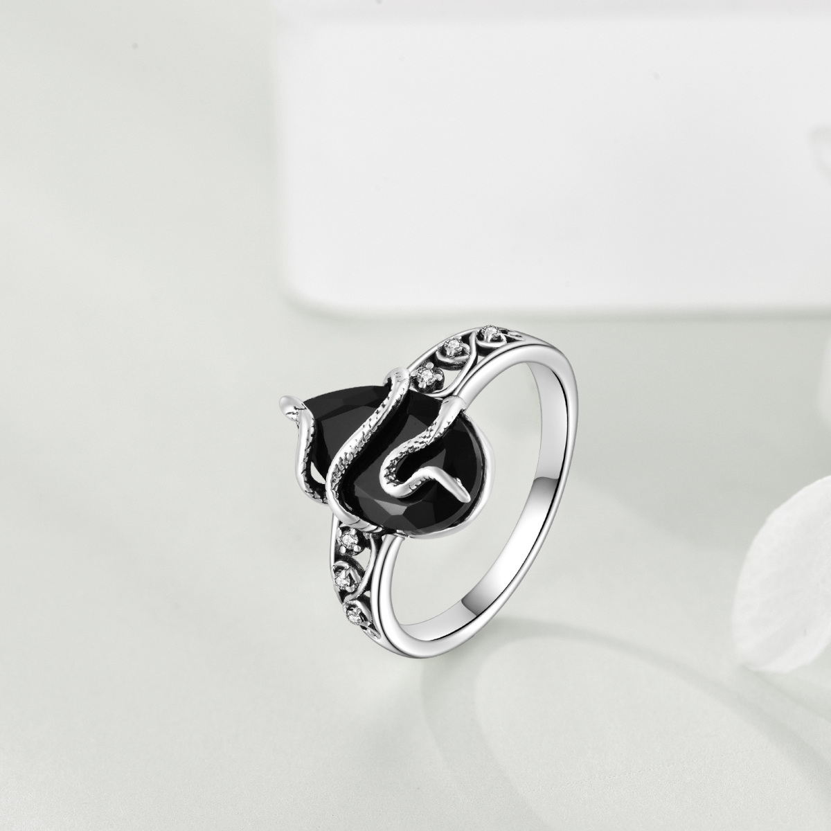 Bague serpent en argent sterling et agate-3