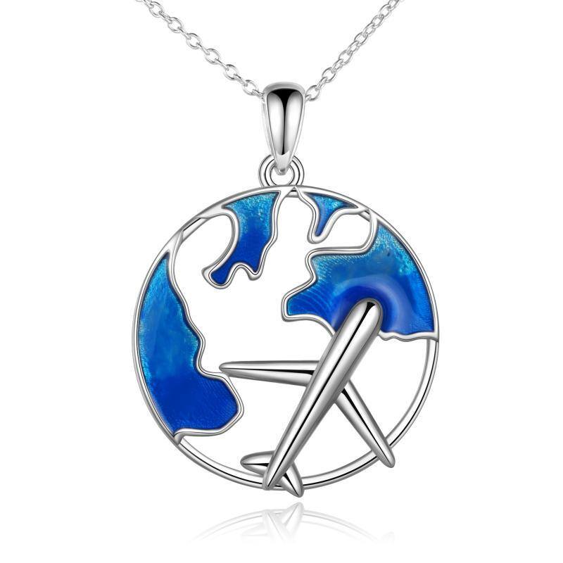 قلادة طائرة من الفضة الإسترلينية-1