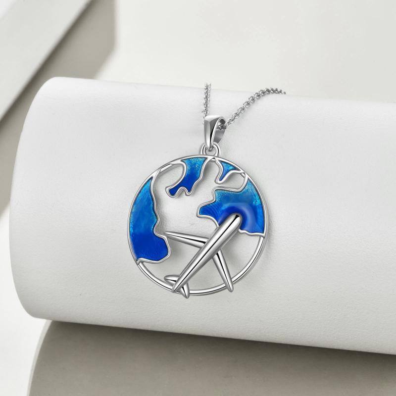 قلادة طائرة من الفضة الإسترلينية-3