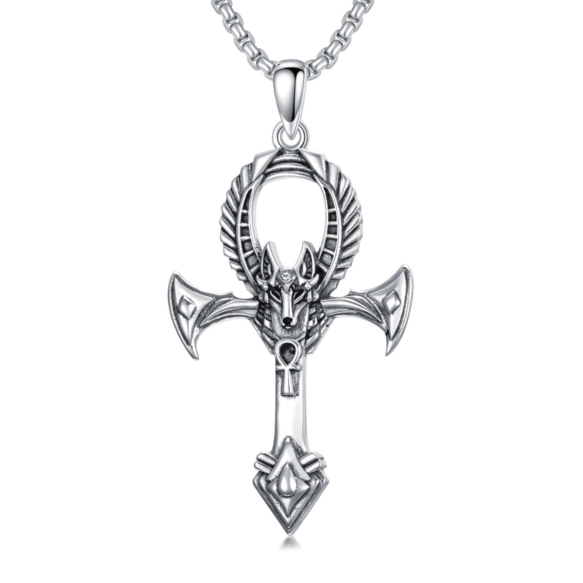 Collier en argent sterling avec pendentif Allah et croix-1