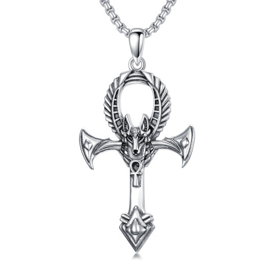 Collier en argent sterling avec pendentif Allah et croix