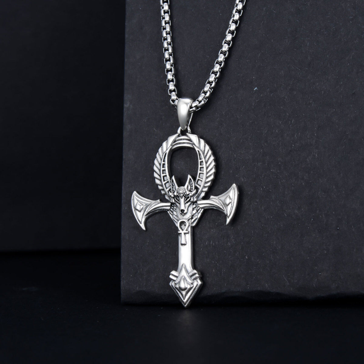 Sterling Silver Allah & Cross Pendant Necklace-4