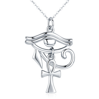 Sterling Silver Allah & Eye Of Horus Pendant Necklace-10