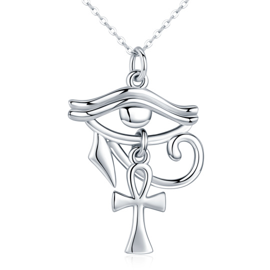 Collana con ciondolo Allah e Occhio di Horus in argento sterling