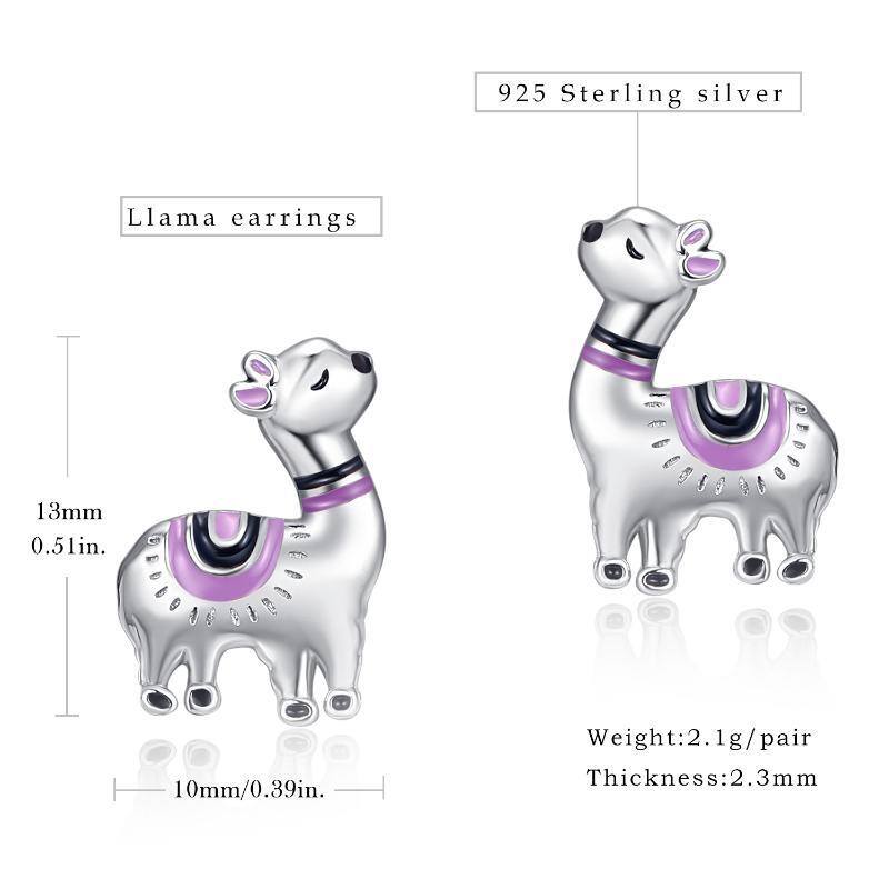 Sterling Silver Alpaca Stud Earrings-5