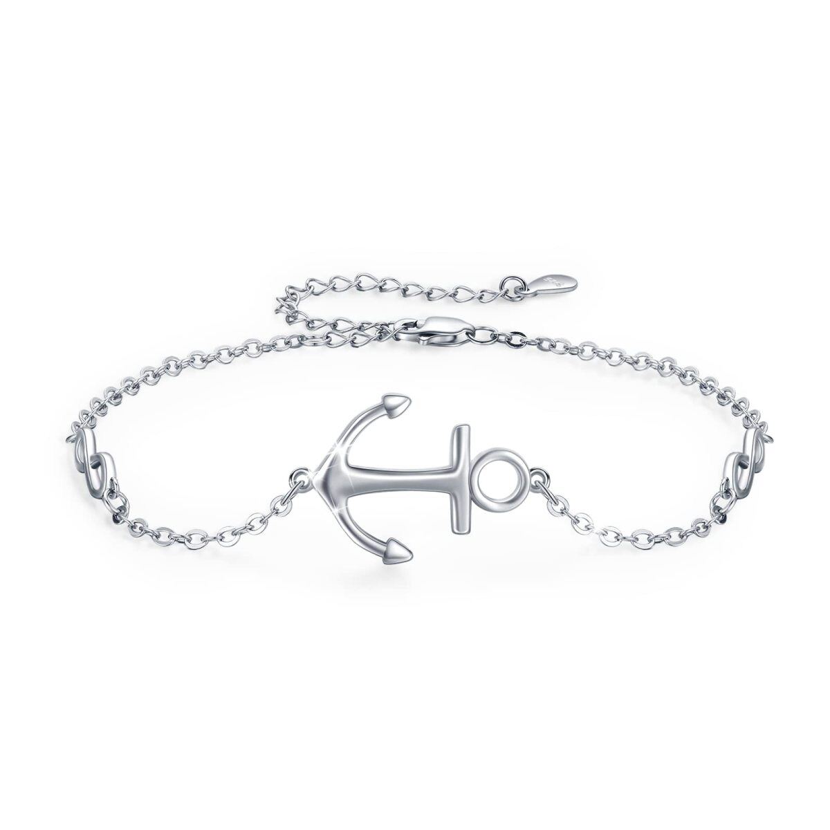 Bracelet en argent sterling avec ancre et symbole de l'infini-1