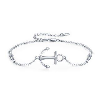 Sterling Silver Anchor & Infinity Symbol Charm Bracelet-7