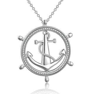 Sterling Silver Anchor Pendant Necklace-16