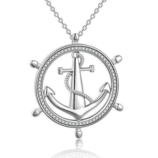 Collana con ciondolo a forma di ancora in argento sterling