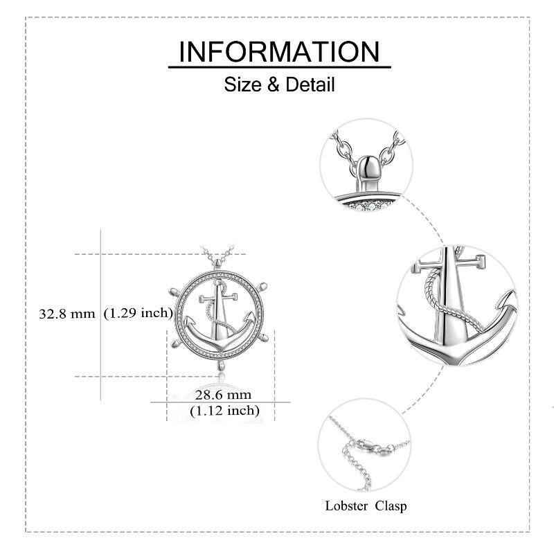 Sterling zilveren anker hanger ketting-5