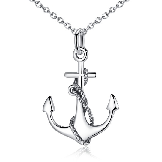 Sterling Silver Anchor Pendant Necklace