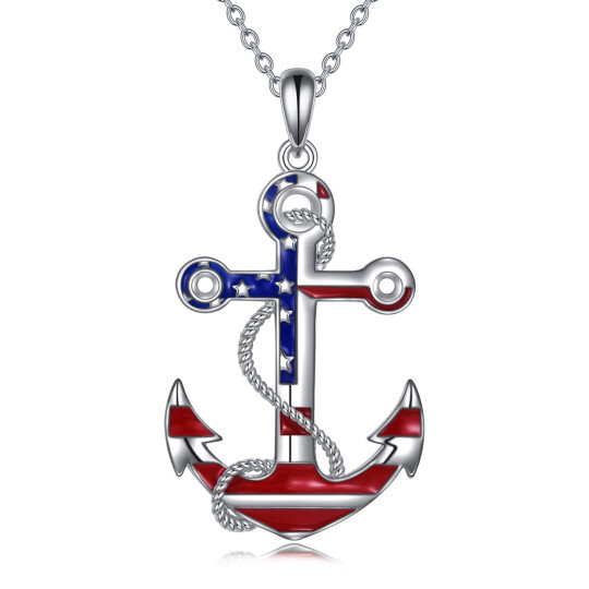 Sterling Silver Anchor Pendant Necklace