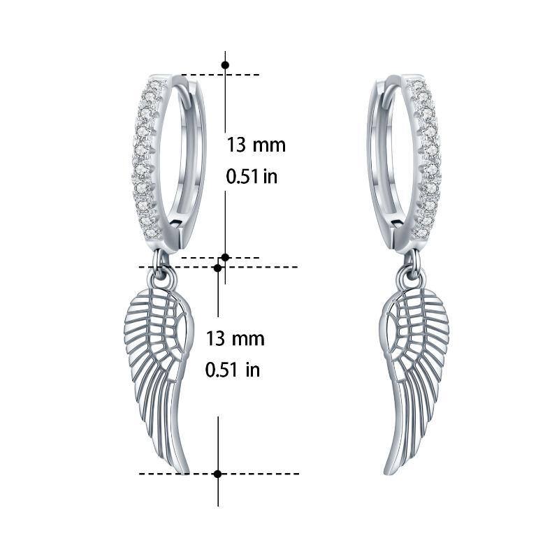 Brincos de asa de anjo com zircônia cúbica em prata esterlina-7