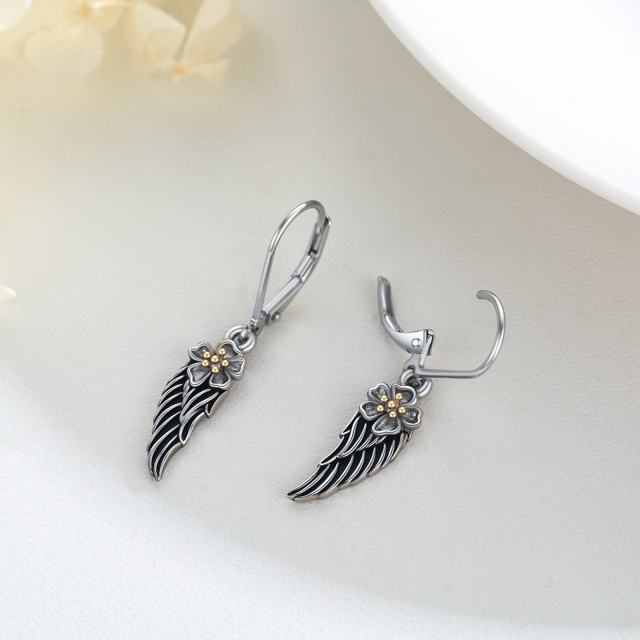 Boucles d'oreilles en argent Sterling Angel Wing Lever-back-3