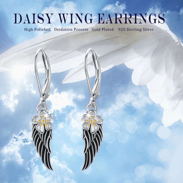 Boucles d'oreilles en argent Sterling Angel Wing Lever-back-4