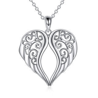 Sterling Silver Angel Wing Pendant Necklace-7