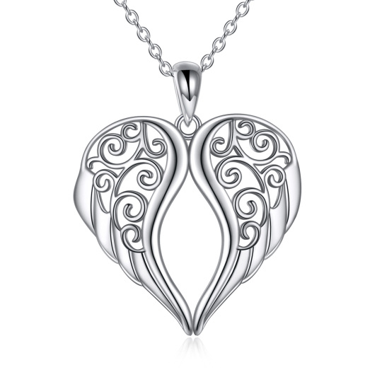 Sterling Silver Angel Wing Pendant Necklace