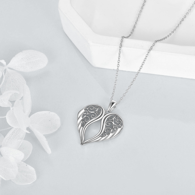 Collier avec pendentif en forme d'aile d'ange en argent sterling-4