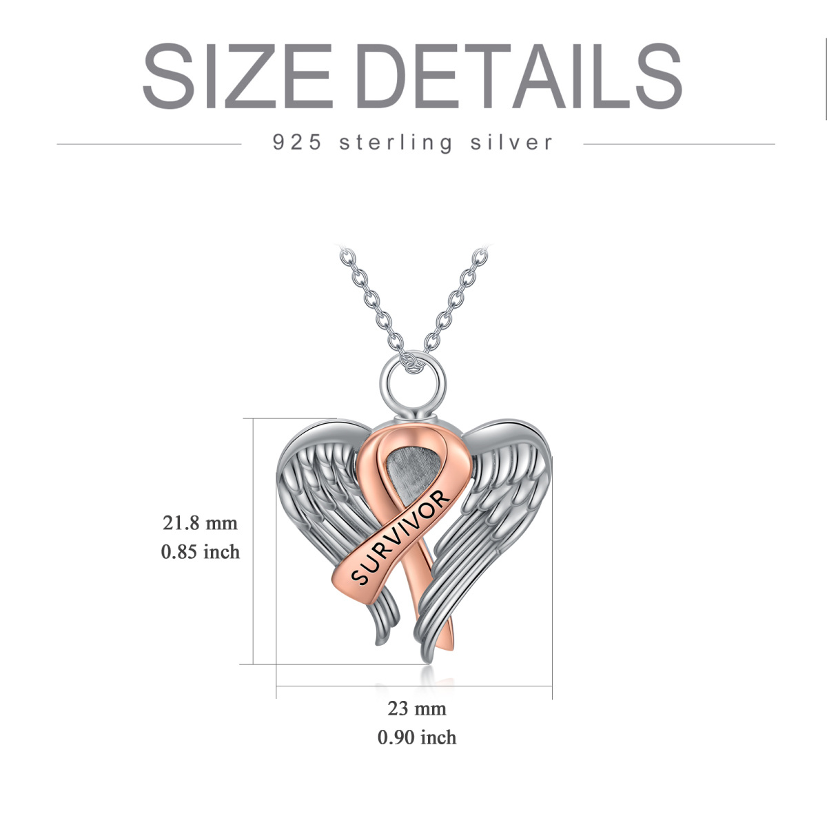 Collier pendentif aile d'ange en argent sterling-6