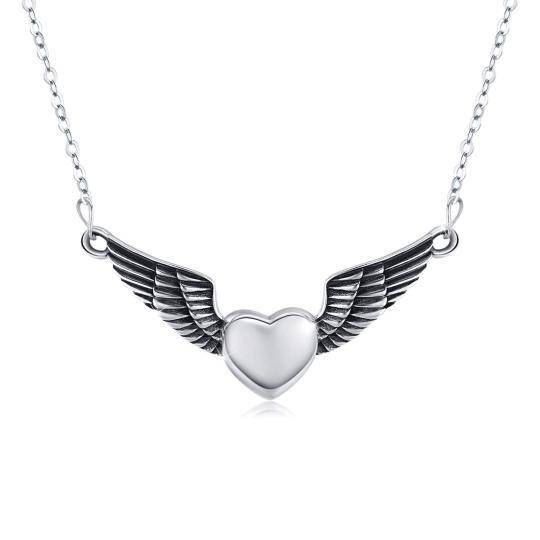 Sterling Silver Angel Wing Pendant Necklace