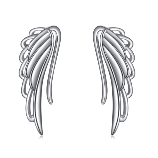 Sterling Silver Angel Wing Stud Earrings