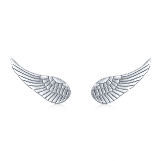 Sterling Silver Angel Wing Stud Earrings