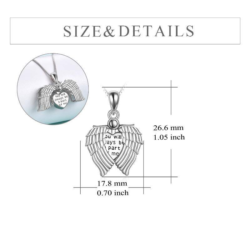 Collier pour cendres avec aile d'ange en argent sterling-5