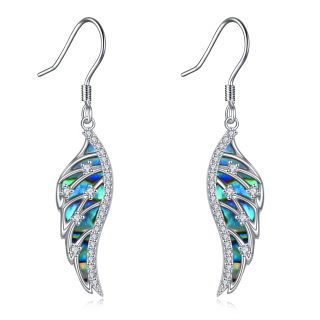 Sterling Silver Angel Wings Drop Earrings-22