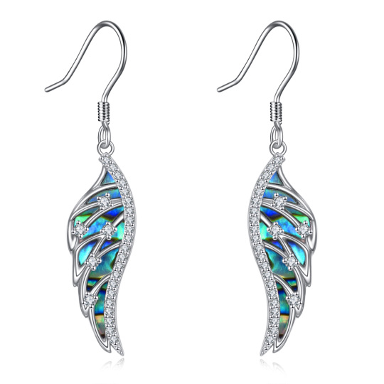 Sterling Silver Angel Wings Drop Earrings