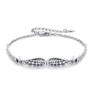 Sterling Silver Angel Wings Charm Bracelet-11