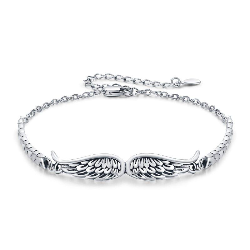 Sterling Silver Angel Wings Charm Bracelet-10