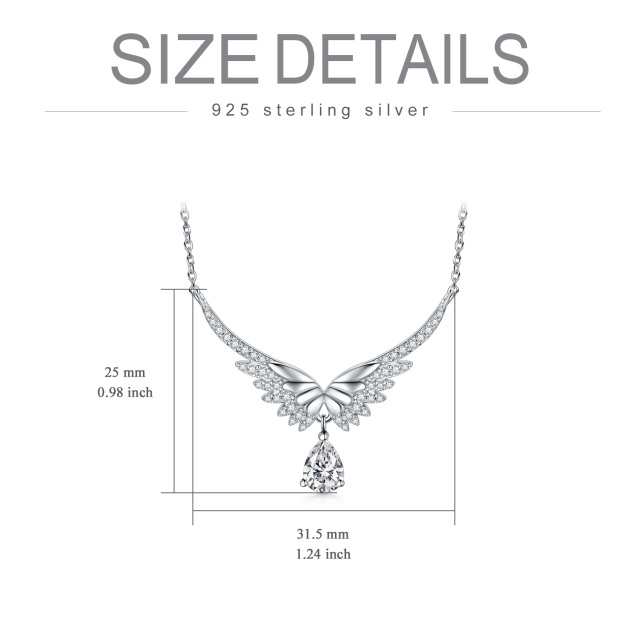 Collier avec pendentif ailes d'ange en argent sterling et oxyde de zirconium-6