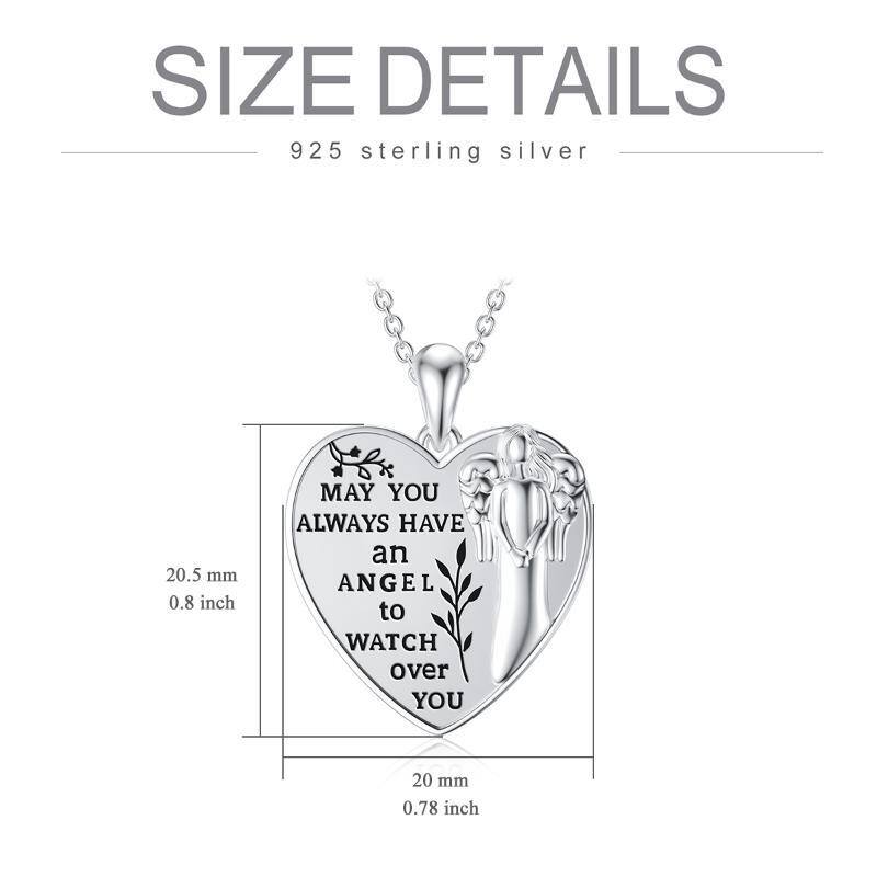 Sterling zilveren engel vleugels hanger ketting met gegraveerd woord-3