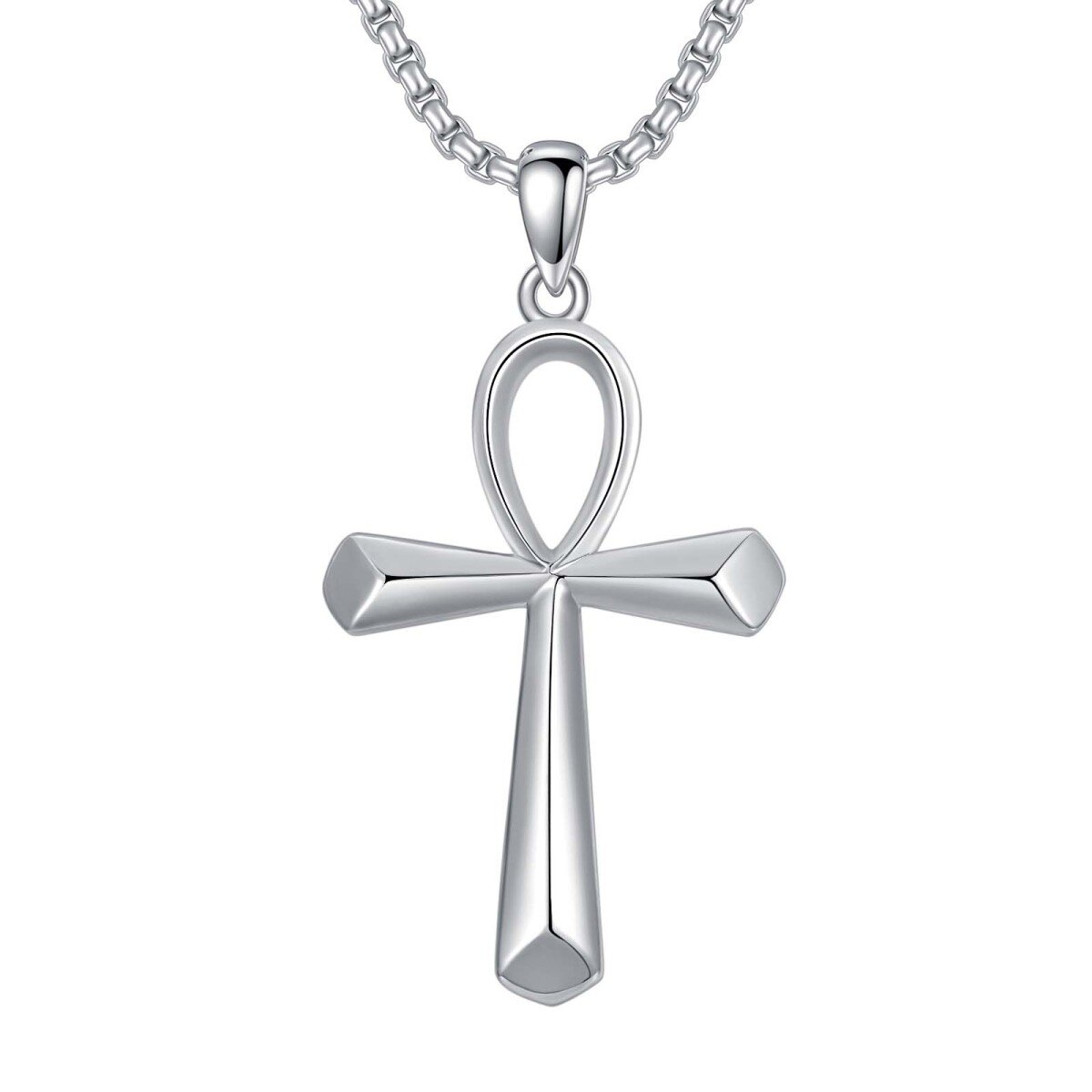 Collier à pendentif Ankh en argent sterling-1