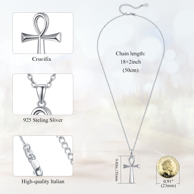 Sterling zilveren Ankh Urn ketting voor as-3