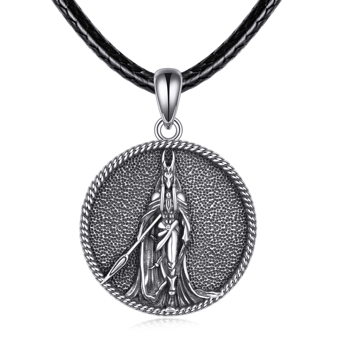 Halskette mit Anubis-Anhänger aus Sterlingsilber-1