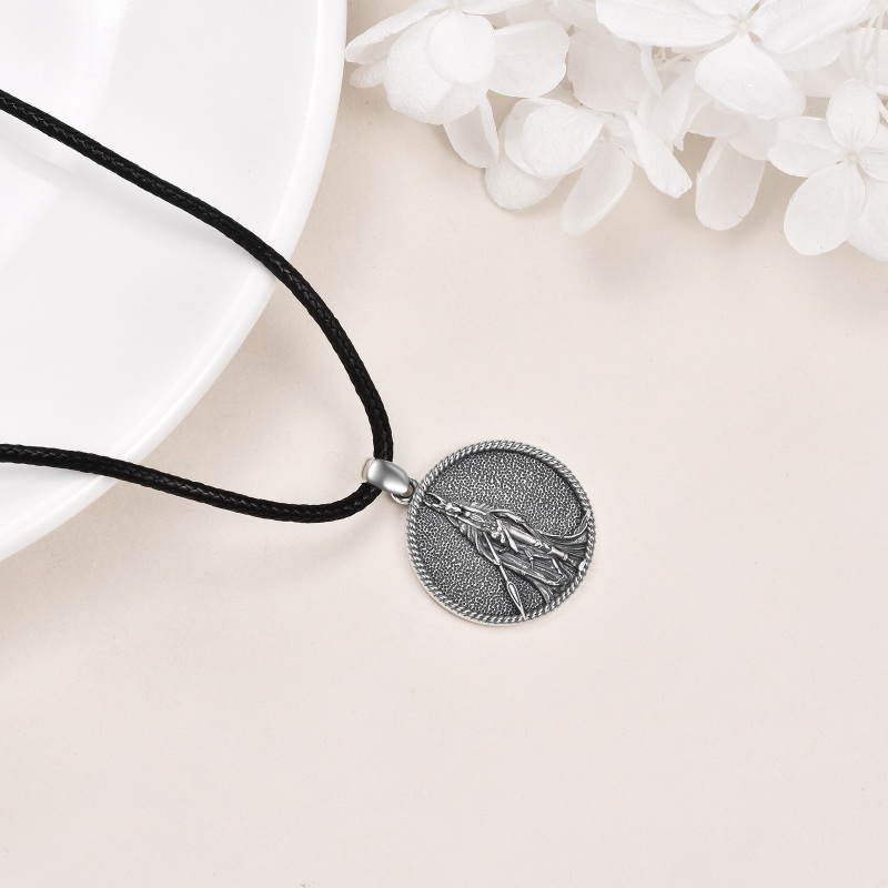 Sterling Silver Anubis Pendant Necklace-4