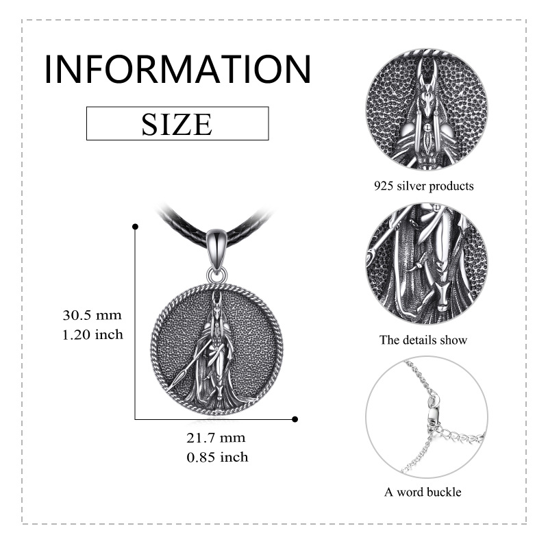 Sterling Silver Anubis Pendant Necklace-6