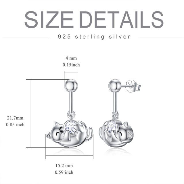 Boucles d'oreilles à tige en argent sterling avec pierre de naissance du mois d'avril et zircone cubique transparente pour filles et femmes-4