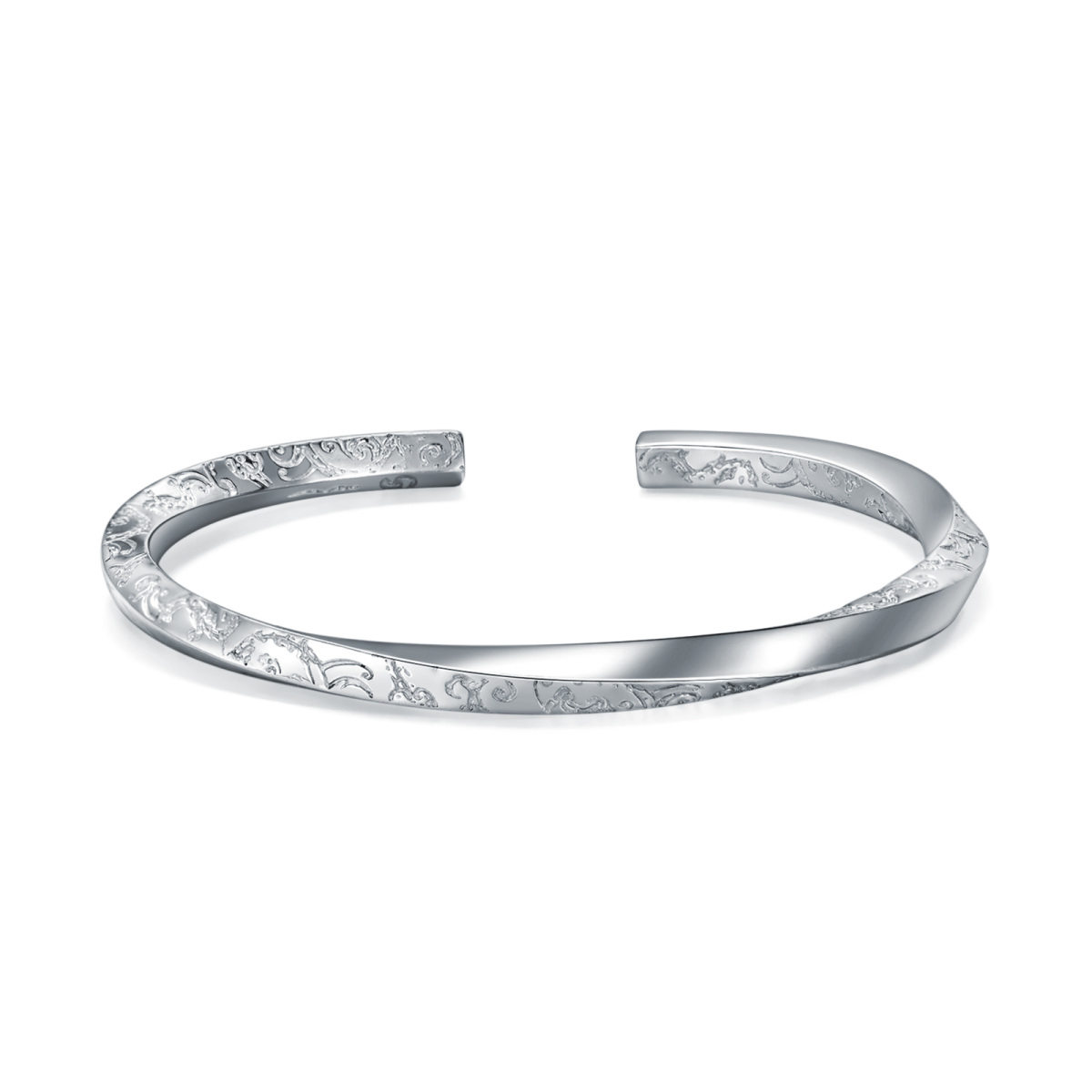 Sterling Silver Engraved Bangle-1