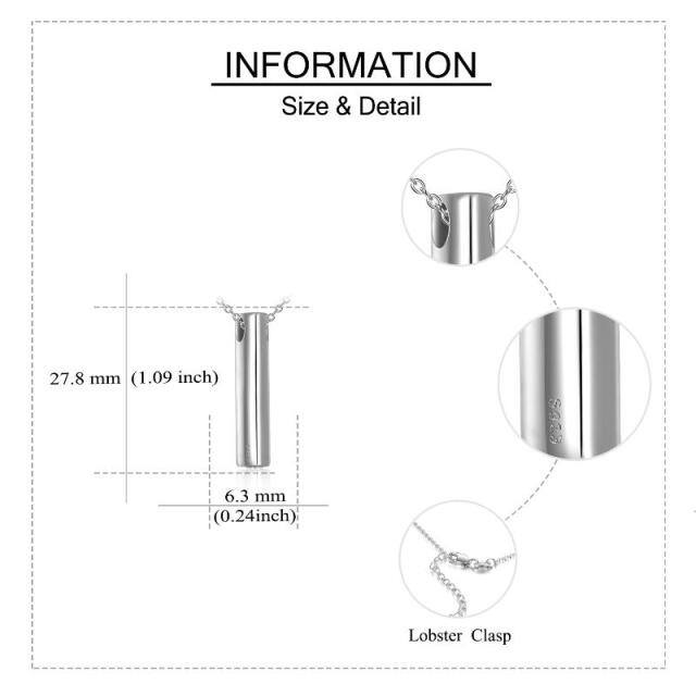 Sterling Silber Bar Urne Halskette für Asche-5