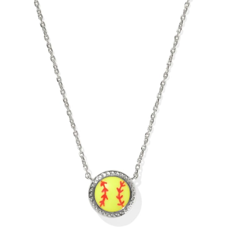 Collar con colgante de béisbol de plata esterlina-11