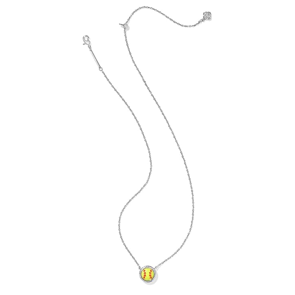 Collar con colgante de béisbol de plata esterlina-2