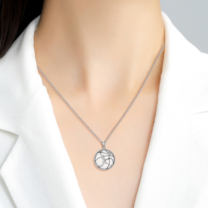 Srebrny naszyjnik z koszykówką-2