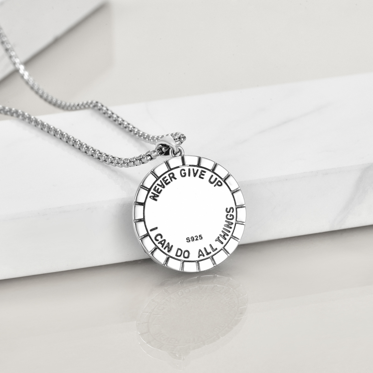 Sterling Silver Basketball Pendant Necklace with Engraved Word-5