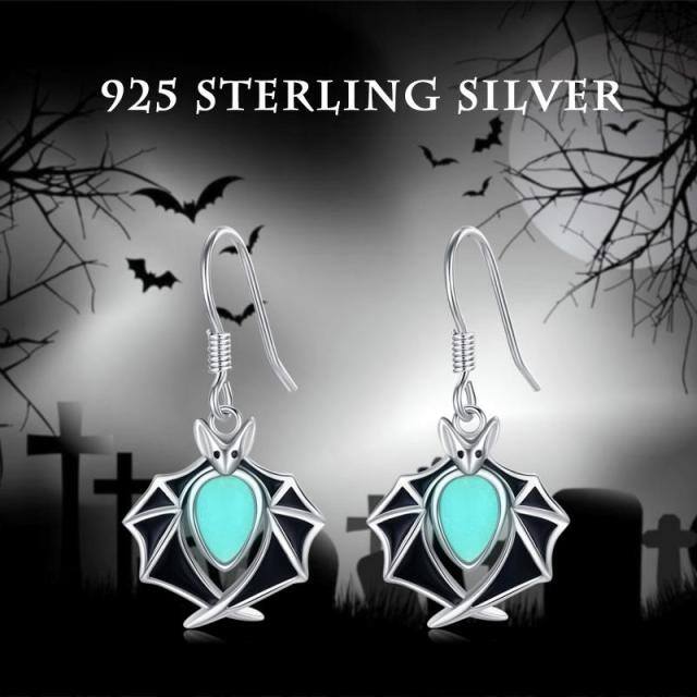 Sterling Silver Bat Drop Earrings-5