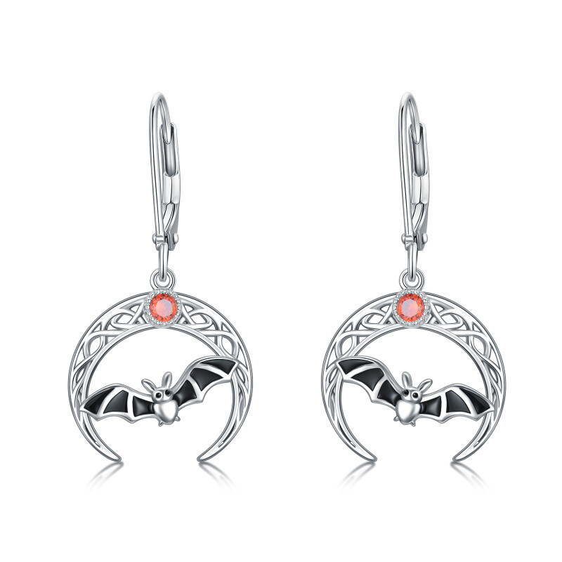 أقراط قطرة على شكل خفاش وقمر من الزيركونيا المكعبة والفضة الاسترلينية-19