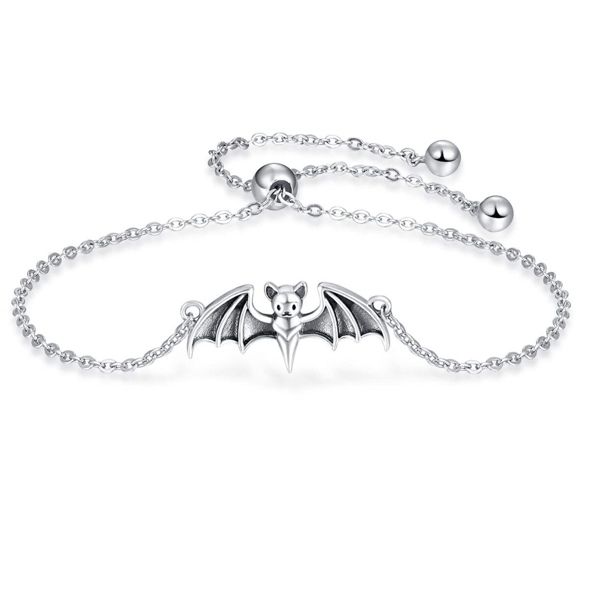 Bracciale con ciondolo a pipistrello in argento sterling-1