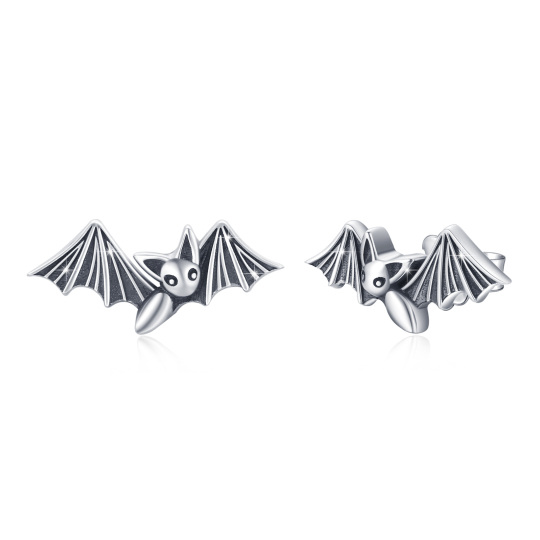 Sterling Silver Bat Stud Earrings