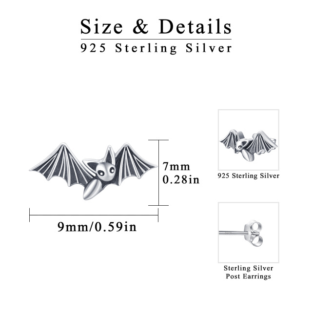 Boucles d'oreilles chauve-souris en argent-6